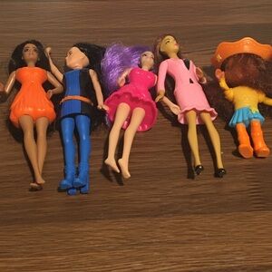 Colorful Fashion Doll Set 5 small dolls